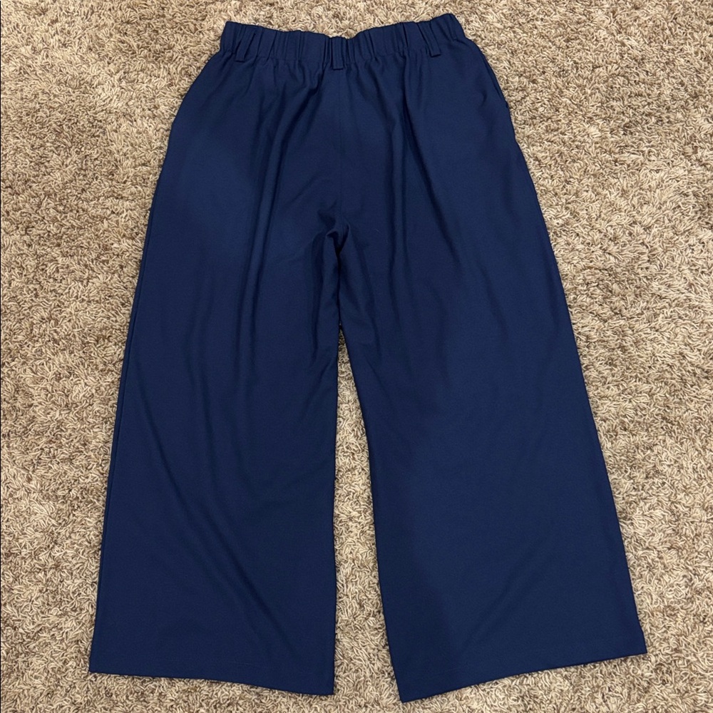 Halara Flex Waffle navy blue or brown high waist wide leg work pants size M L LP